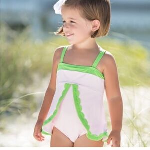 The Beaufort Bonnet Company Girls Scalloped Swimsuit
